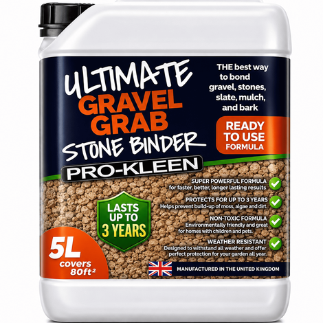 ProKleen Ultimate Gravel Grab Stone Binder Resin Glue - Stone, Slate, Grave, Bark & Mulch 5L